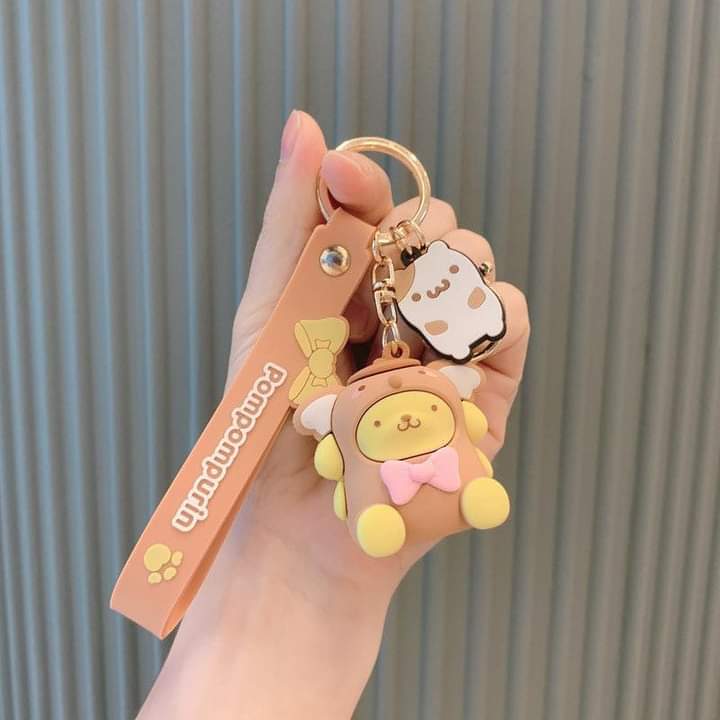 D006, Kulomi key chain cinnamon dog doll cartoon school bag pendant Melody key chain silicone pendant