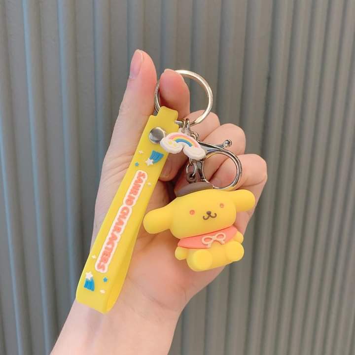 D006, Kulomi key chain cinnamon dog doll cartoon school bag pendant Melody key chain silicone pendant