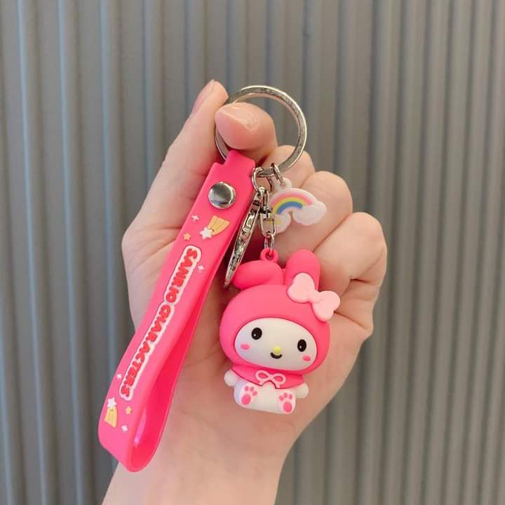 D006, Kulomi key chain cinnamon dog doll cartoon school bag pendant Melody key chain silicone pendant