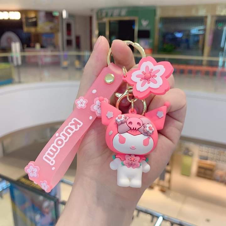 D006, Kulomi key chain cinnamon dog doll cartoon school bag pendant Melody key chain silicone pendant