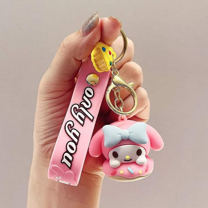 D006, Kulomi key chain cinnamon dog doll cartoon school bag pendant Melody key chain silicone pendant