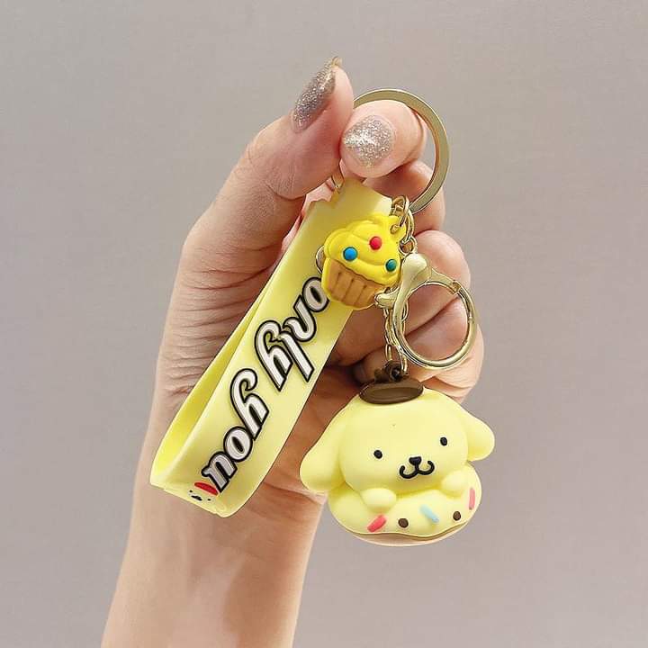 D006, Kulomi key chain cinnamon dog doll cartoon school bag pendant Melody key chain silicone pendant