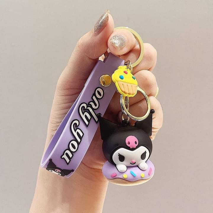 D006, Kulomi key chain cinnamon dog doll cartoon school bag pendant Melody key chain silicone pendant