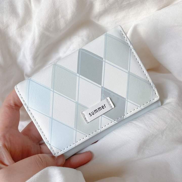 w035, Preferred wallet, small PU leather, can be folded, Korean style, fashion for women and students