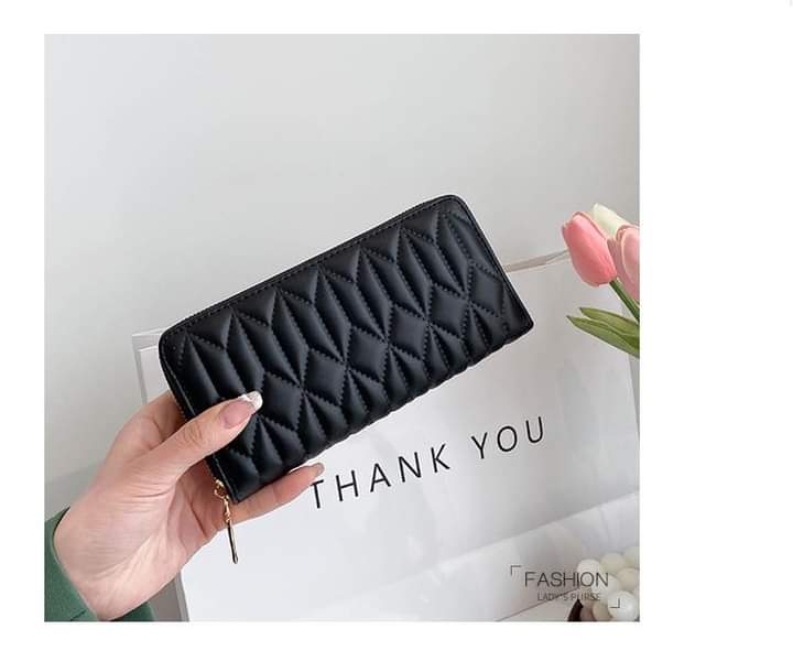 WL062, New 2023 women's wallet indentation medium-length clutch bag European and American fashion solid color PU change mobile phone bag