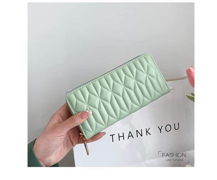WL062, New 2023 women's wallet indentation medium-length clutch bag European and American fashion solid color PU change mobile phone bag