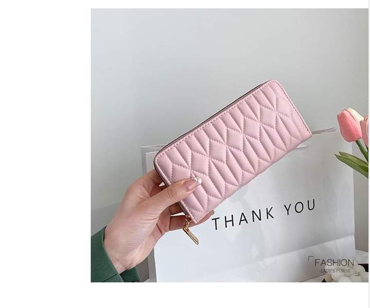 WL062, New 2023 women's wallet indentation medium-length clutch bag European and American fashion solid color PU change mobile phone bag