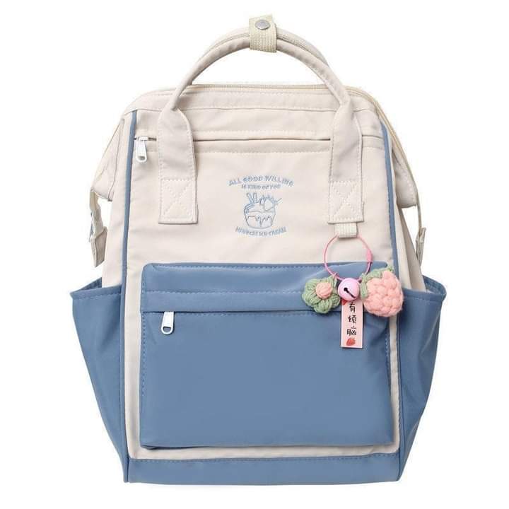 B041, bong contrast youth school bag Large capacity waterproof nylon portable backpack