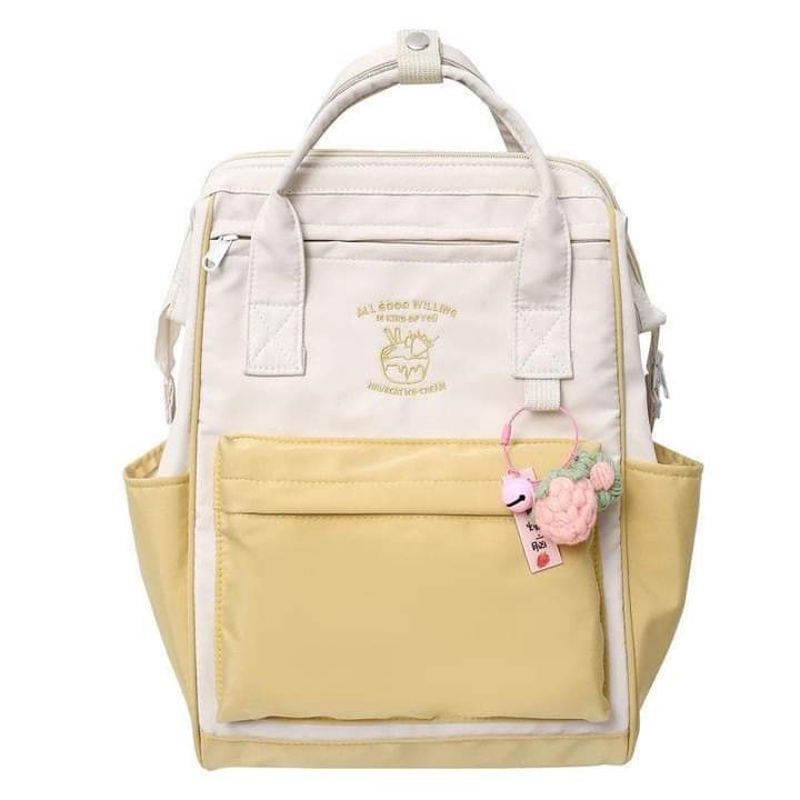 B041, bong contrast youth school bag Large capacity waterproof nylon portable backpack