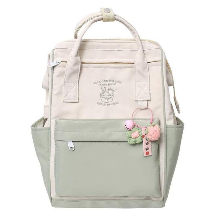 B041, bong contrast youth school bag Large capacity waterproof nylon portable backpack
