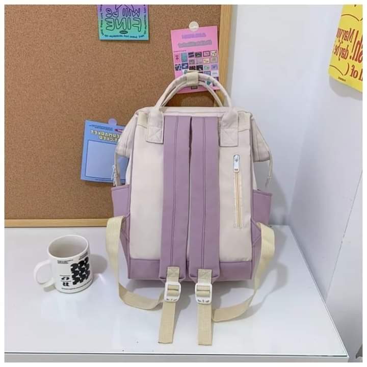 B041, bong contrast youth school bag Large capacity waterproof nylon portable backpack