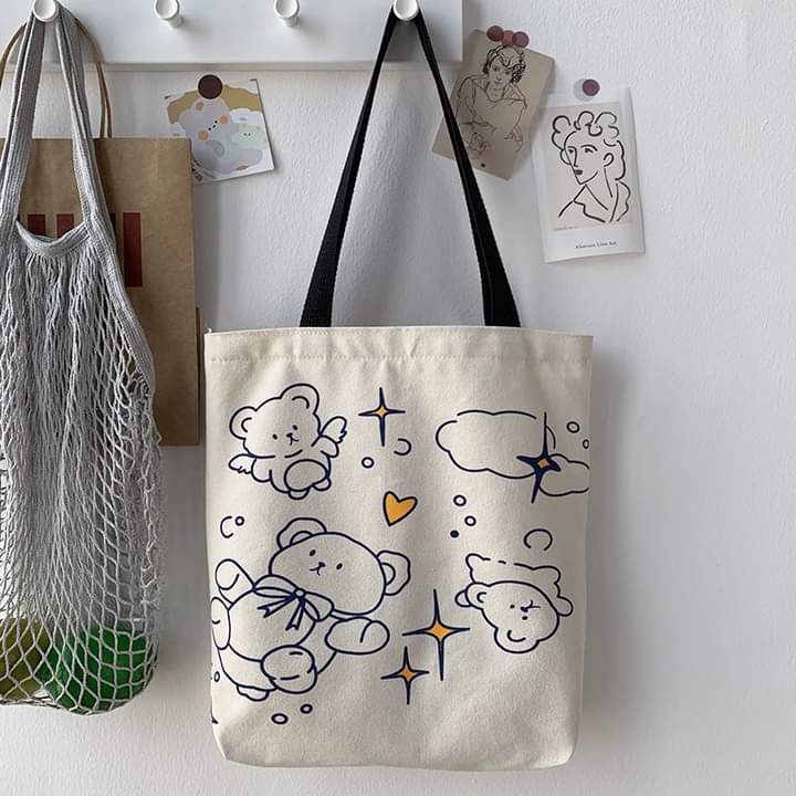 C009, Panda , duck Canvas Bag Women's Single Shoulder