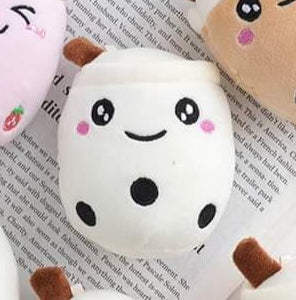 D010, Creative Cartoon Milk Tea Cup Keychain Pendant Plush Pendant Ornament Doll Bag Ornament School Bag Pendant