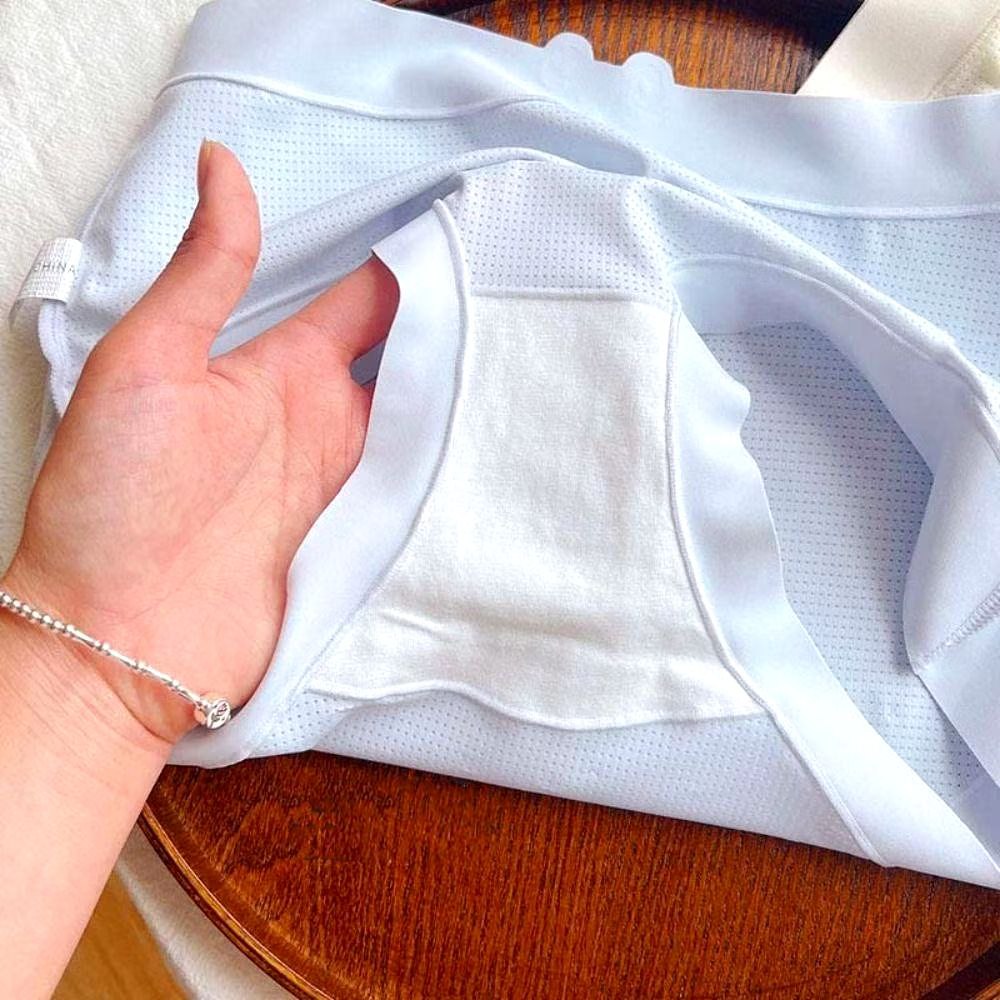 S020, 5A antibacterial pure cotton crotch girl cute triangle underwear white koala bear summer breathable sexy hole ice silk mid waist
