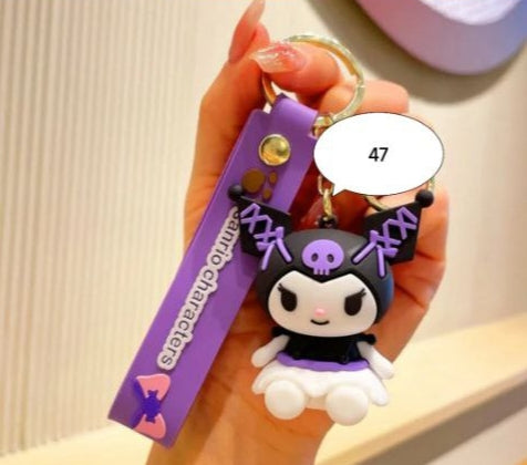 D006, Kulomi key chain cinnamon dog doll cartoon school bag pendant Melody key chain silicone pendant