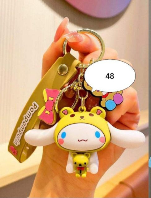 D006, Kulomi key chain cinnamon dog doll cartoon school bag pendant Melody key chain silicone pendant