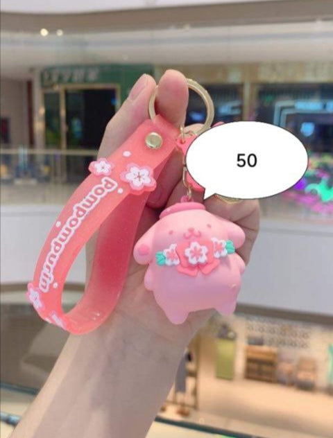 D006, Kulomi key chain cinnamon dog doll cartoon school bag pendant Melody key chain silicone pendant
