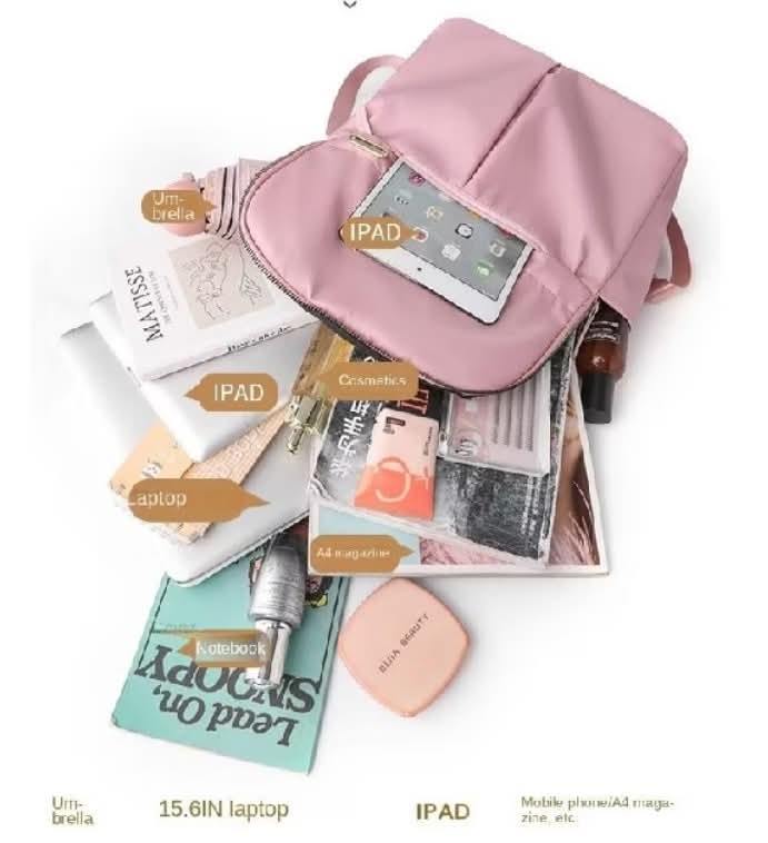 b055, Nylon Waterproof Women Backpack Fashion Design Laptop Backpacks Large Capacity School Bag for Girls