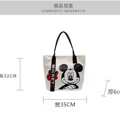 C97, New canvas bag for women 2025 new cute cartoon handbag casual versatile large capacity shoulder tote bag