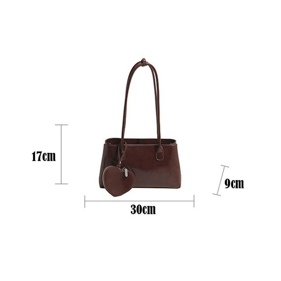 a055, Leather shoulder tote bag လေး အရမ်းလှ ဘေးက heart အိတ်သေးသေးလေးလည်းပါတာမို့ ချစ်စရာကောင်းသောပါရှင့် ပစ္စည်းလည်းအများကြီးဆန့်တဲ့အိတ်လေးပါရှင့်