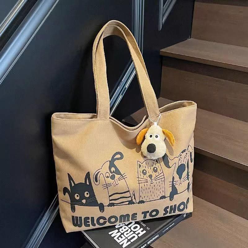 C36, ကင်းဗတ်အိတ် အမျိုးသမီးများ 2025 စတိုင်အသစ် ပေါ့ပါးပြီး ကြီးမားသောစွမ်းရည်ရှိသော ကာတွန်းဂရပ်ဖီတီ