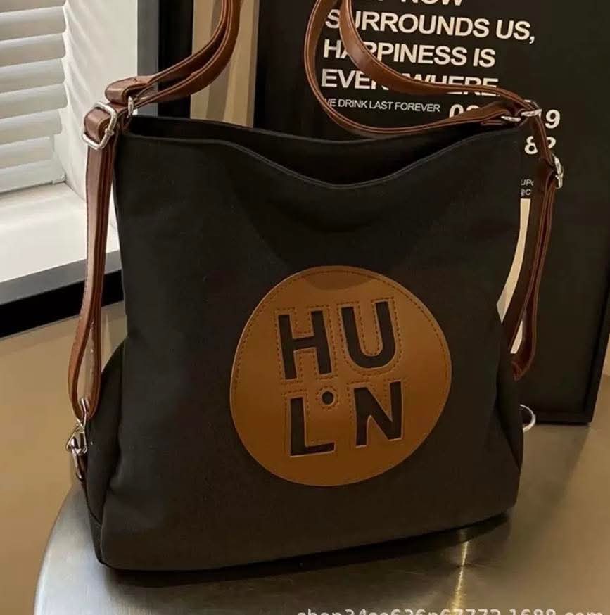 M96, Canvas bag women's 2025 new large capacity multi-purpose backpack student class single shoulder tote bag single shoulder canvas