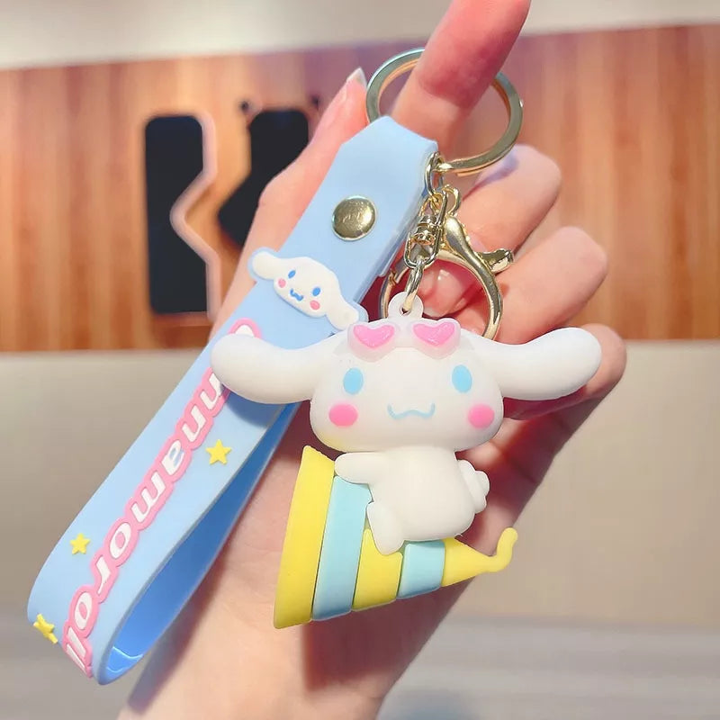 D006, Kulomi key chain cinnamon dog doll cartoon school bag pendant Melody key chain silicone pendant