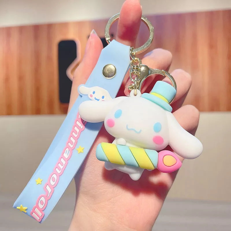 D006, Kulomi key chain cinnamon dog doll cartoon school bag pendant Melody key chain silicone pendant