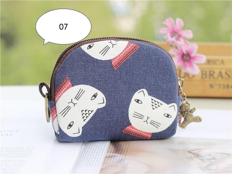 W073, New Japanese style Kaka tribal print key ring coin bag