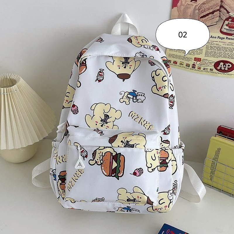 B032, Kuromi Backpack Japanese Simple Junior High School Girls Schoolbag Large Capacity Computer Bag Versatile Printed Backpack