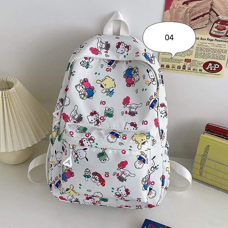 B032, Kuromi Backpack Japanese Simple Junior High School Girls Schoolbag Large Capacity Computer Bag Versatile Printed Backpack