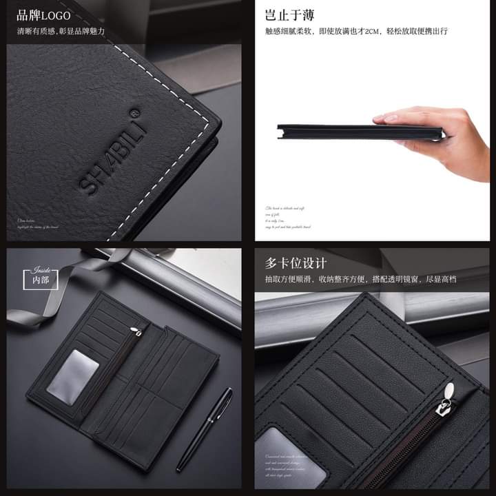 Mw009, New business ultra-thin long wallet Creative multi-card wallet men's card bag wallet youth