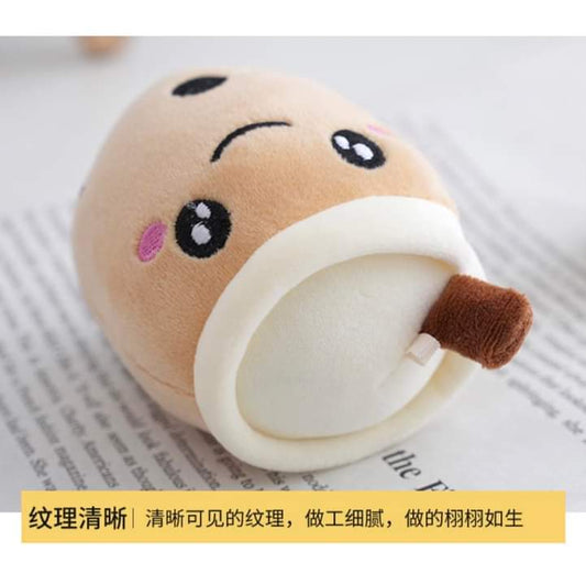 D010, Creative Cartoon Milk Tea Cup Keychain Pendant Plush Pendant Ornament Doll Bag Ornament School Bag Pendant