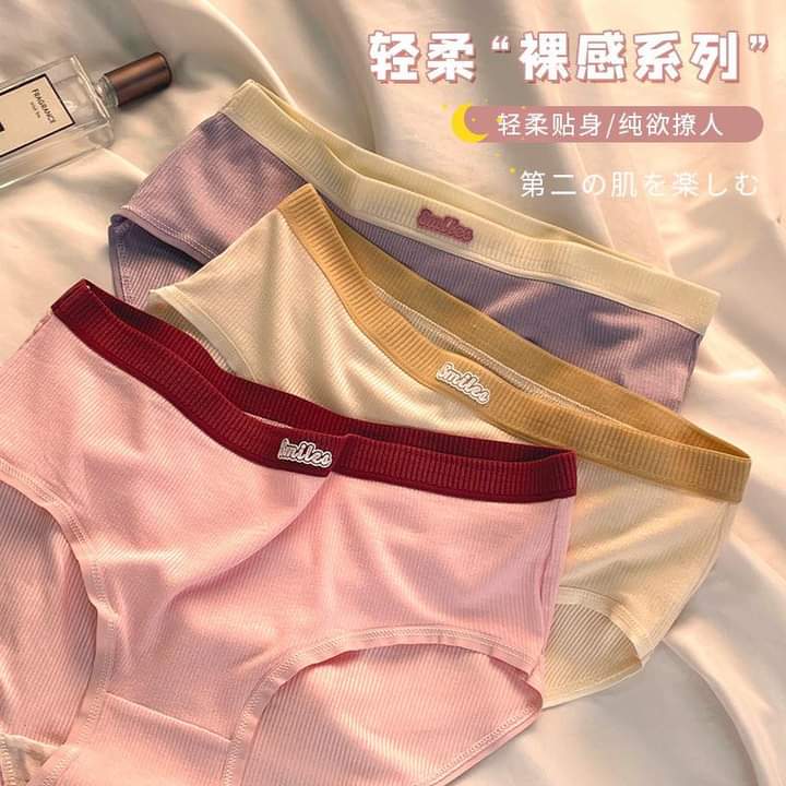S032, New Japanese lettered modal underwear for female students, Korean version, mid-waist, comfortable, large size, women's briefs