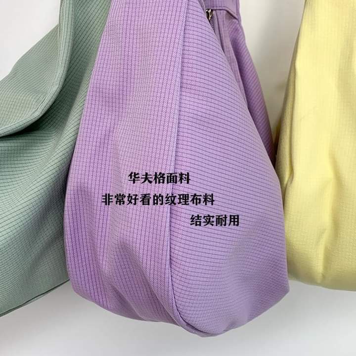 M068, Korean style all-match student ins Japanese Harajuku simple waffle literary one-shoulder solid color messenger bag