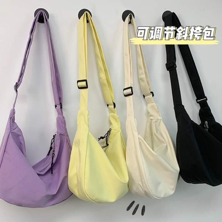M068, Korean style all-match student ins Japanese Harajuku simple waffle literary one-shoulder solid color messenger bag