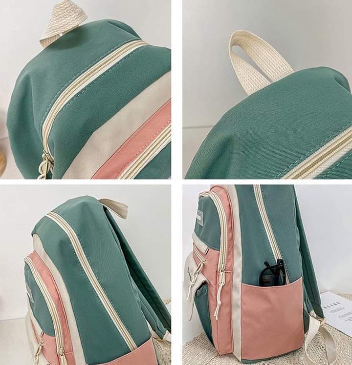 b070, 2023 Student Backpack Female Korean Version Trendy Letter Japanese Campus School Bag Outdoor Travel Computer Backpack