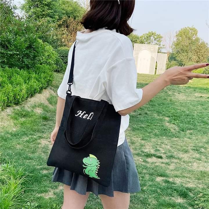 M002, Large-capacity crossbody bag Japanese and Korean printed women's bag canvas bag new student shoulder canvas bag