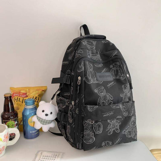 B061, High-looking small and fresh backpack for girls, lightweight and large-capacity schoolbag for middle and high school students, trendy and cool casual backpack