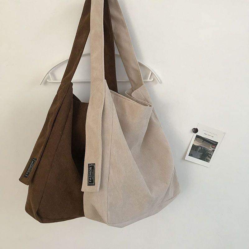 M076, 2024 Autumn and Winter New Canvas Bag Retro Corduroy Shoulder Bag Large Capacity Student Class Bag Versatile Crossbody Bag