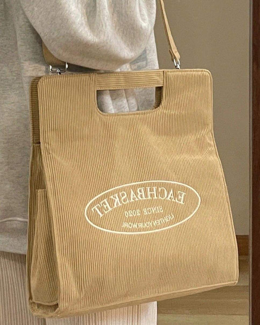 M079, Large-capacity class canvas bag for women 2024 new fashion Korean version tote bag versatile one-shoulder cross-body handbag