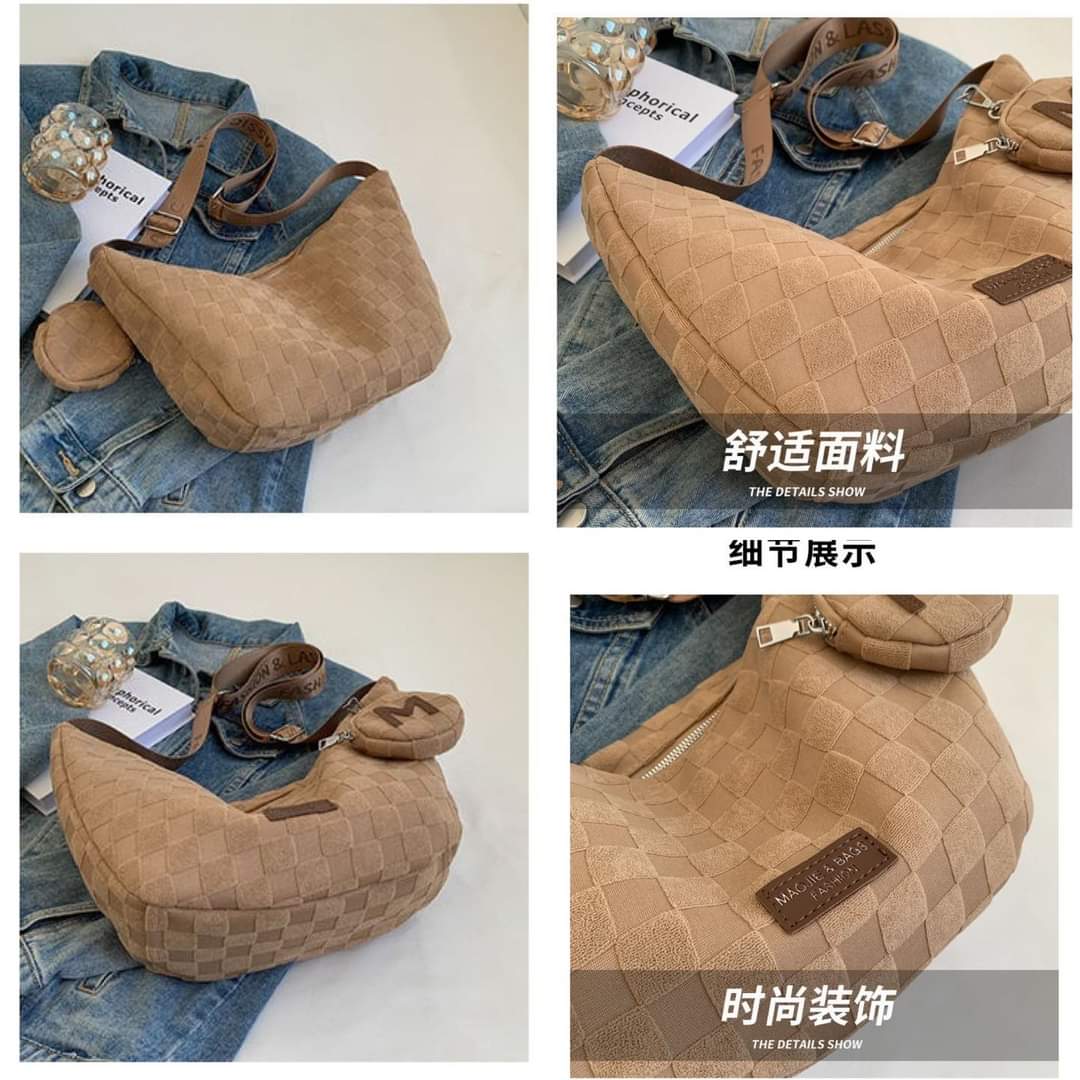 M063, Korean style crossbody bag white pure cotton bag fashion new tote bag women's bag large