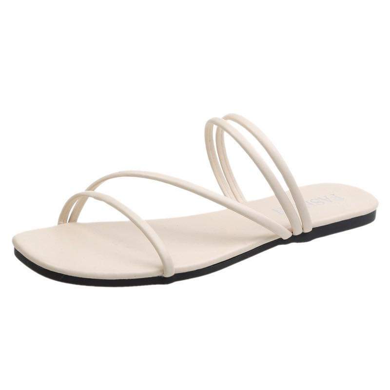 F005, 2024 new summer two-wear sandals for women, fashionable Korean style one-line sandals, casual flat-soled outer slippers