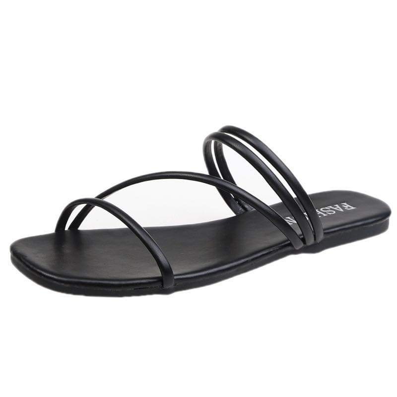 F005, 2024 new summer two-wear sandals for women, fashionable Korean style one-line sandals, casual flat-soled outer slippers