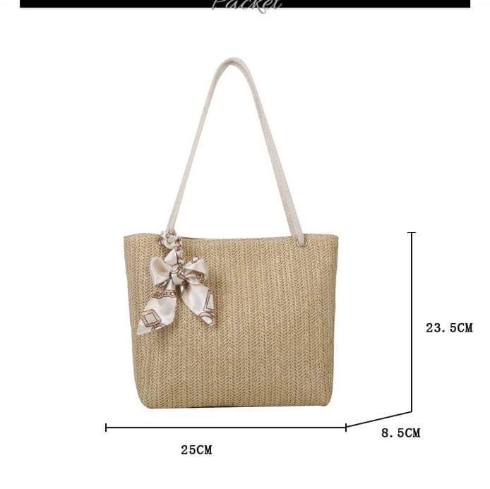 C082, Women's Tote Bag Large Capacity Bag 2024 New Fashion Handbag Shoulder Underarm Bag Straw Casual Large Bag