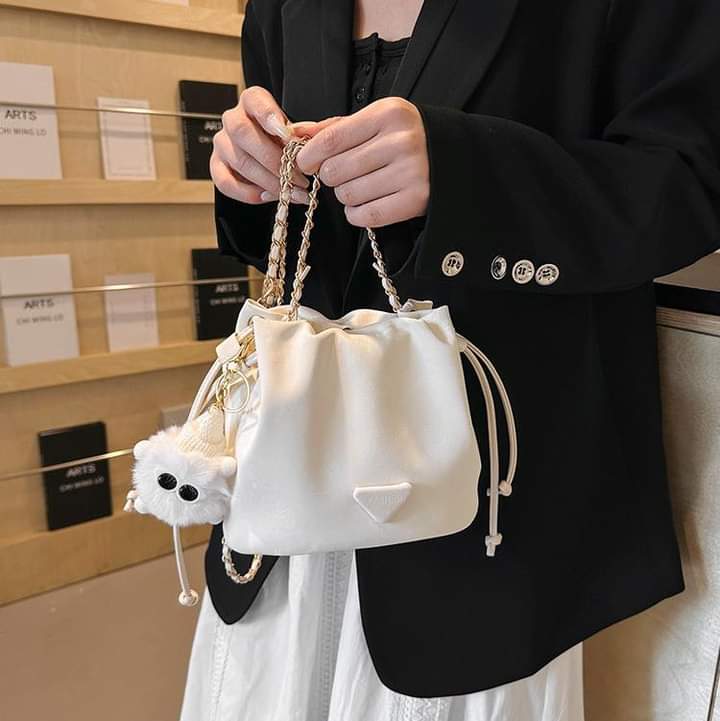 A087, This year's popular small bag for women 2024 new high-end niche chain messenger bag shoulder bucket bag