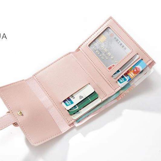 W083, New style women's wallet short solid color card holder spring women's high-end