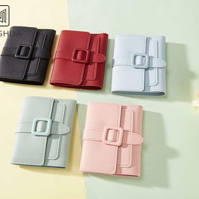 W083, New style women's wallet short solid color card holder spring women's high-end