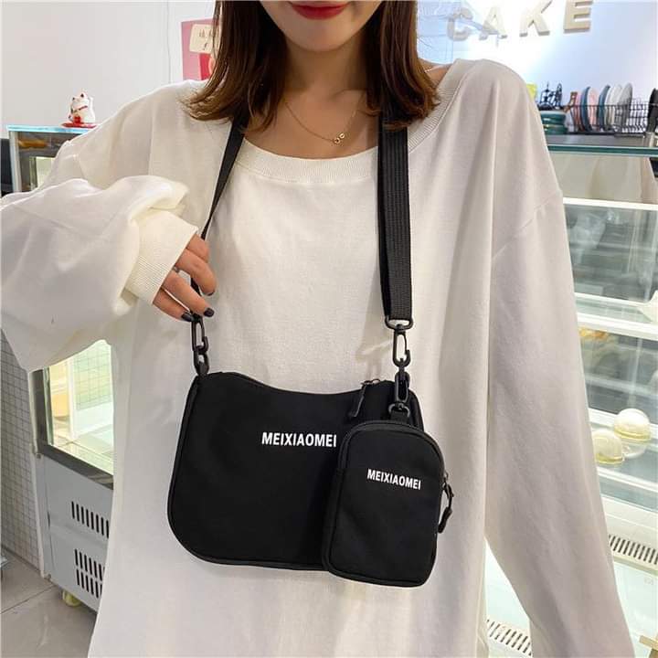 M031, Japanese student canvas bag female new style net red ins Korean version cute cloth bag crossbody versatile shoulder bag