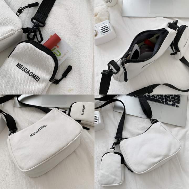 M031, Japanese student canvas bag female new style net red ins Korean version cute cloth bag crossbody versatile shoulder bag